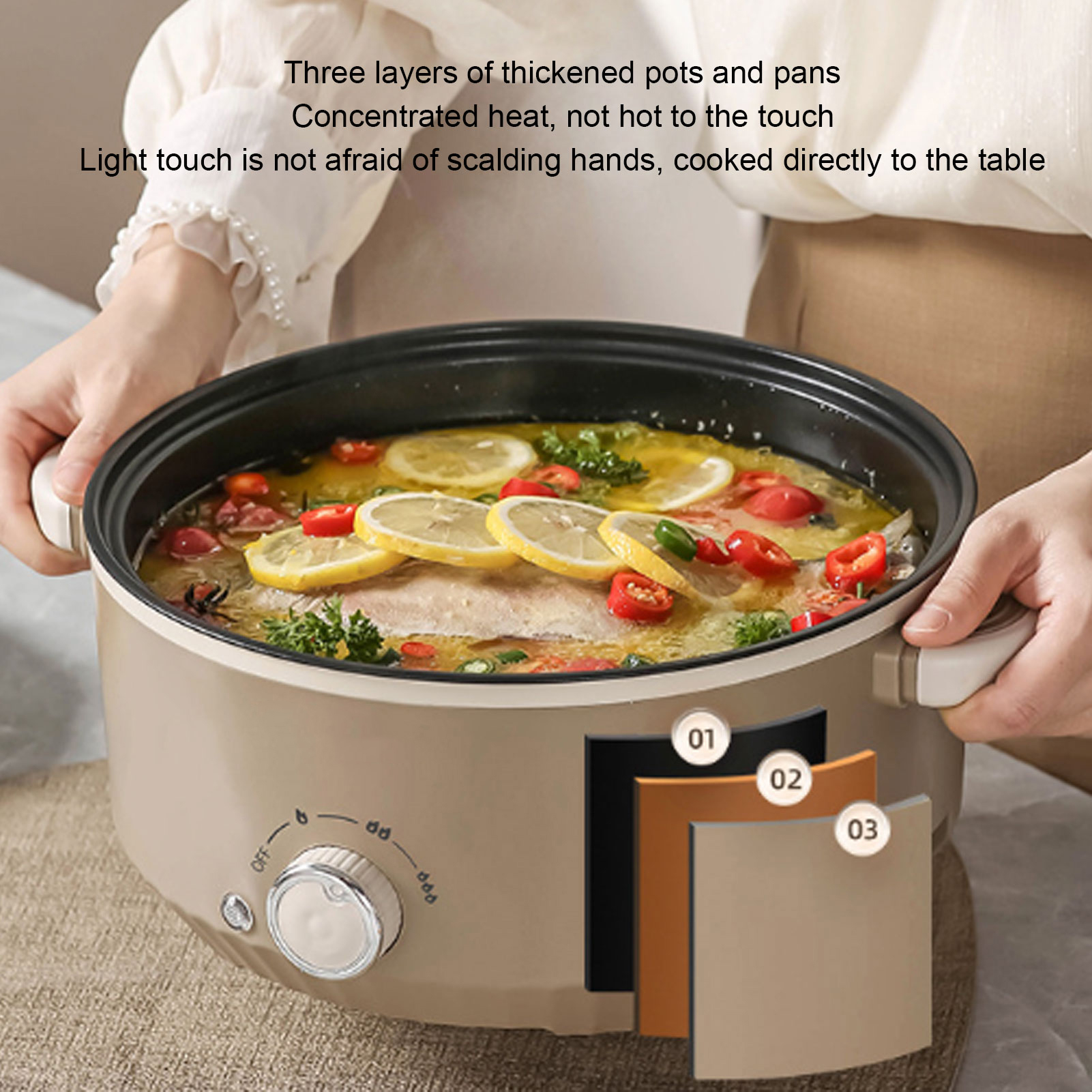 Camping Cooking Rice - 220V Electric Hot Pot 800W 3L