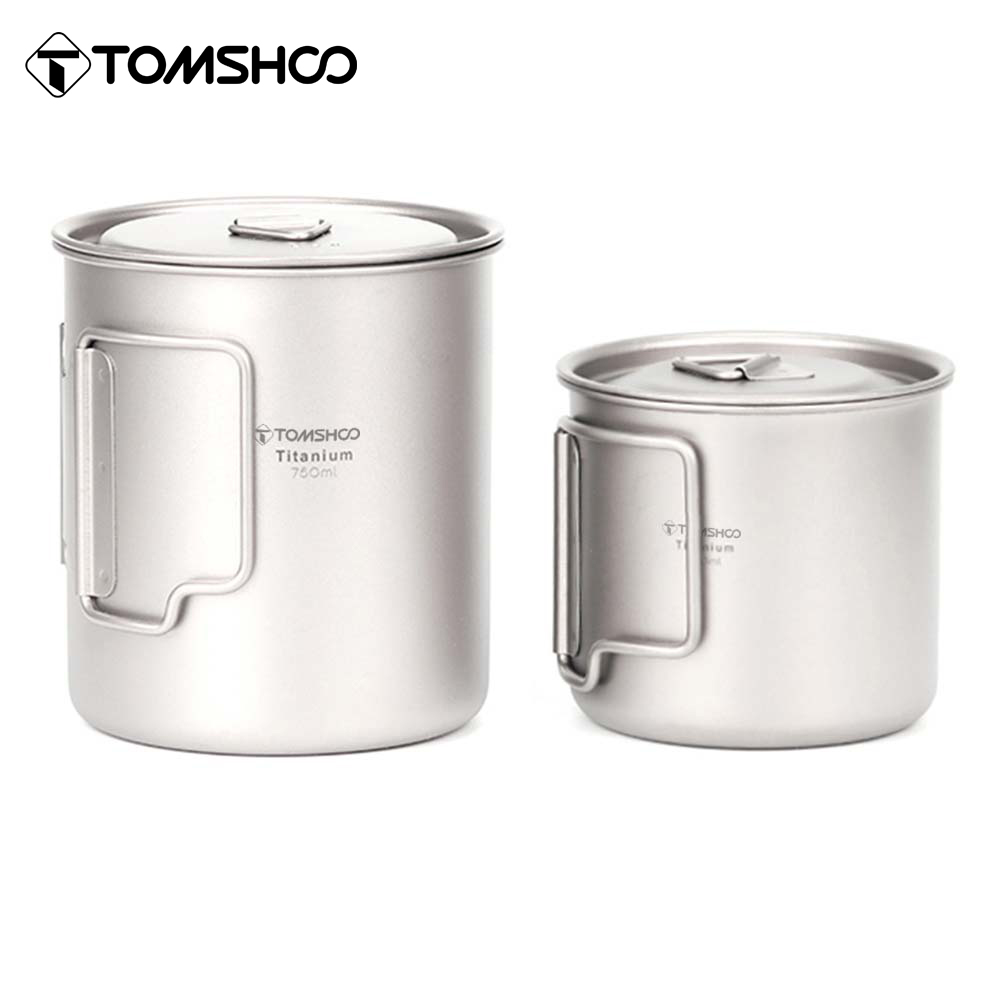 Camping Cooking Mug - Tomshoo Ultralight Titanium Cup Portable Outdoor
