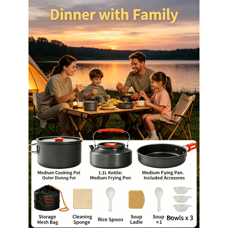 Camping Cooking Rice - Camping Cookware Set – Outdoor Cooking
