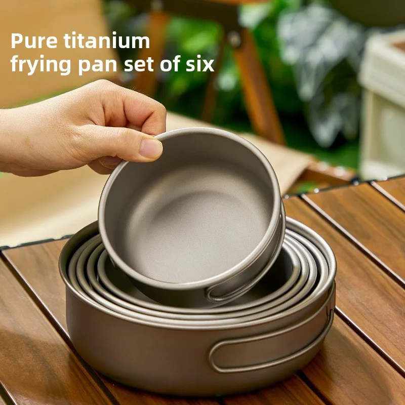Camping Cooking Mug - Titanium Outdoor Pot Set Picnic Camping