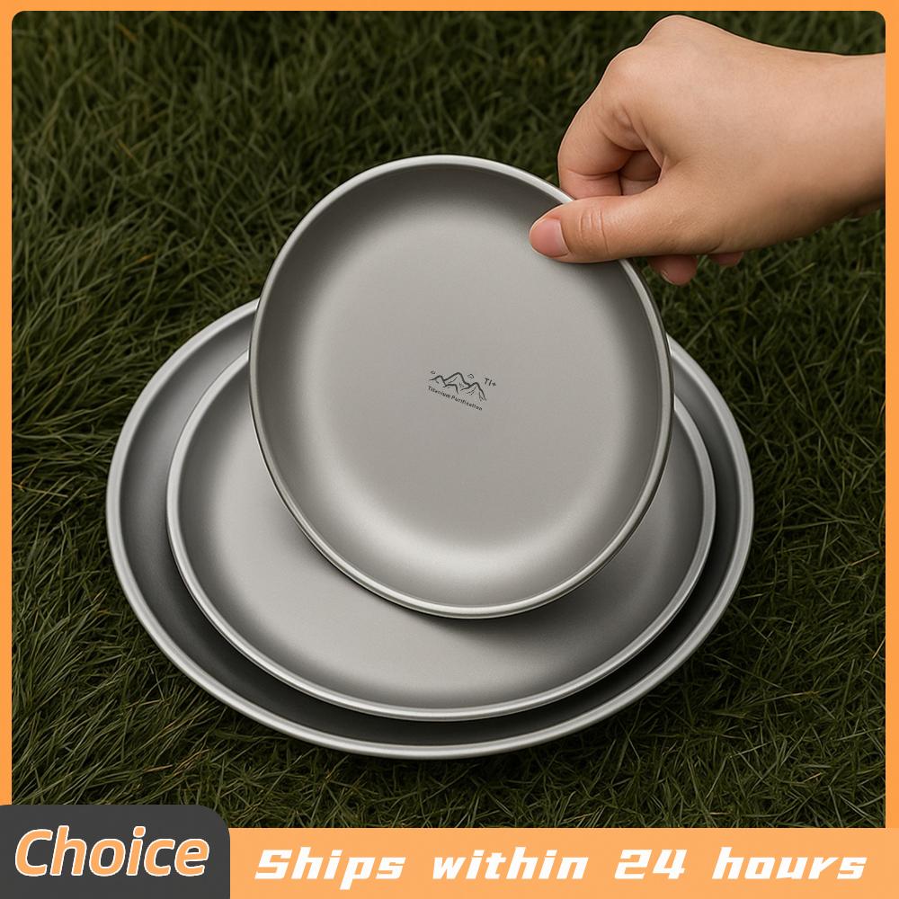 Camping Cooking Mug - Portable Titanium Purified Stainless Steel Plate