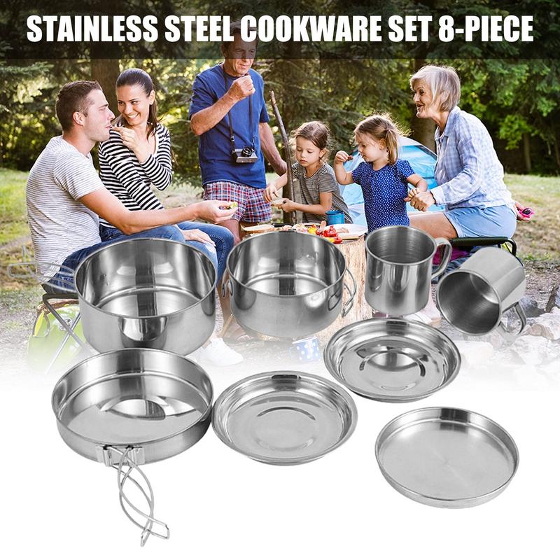 8pcs/set Stainless Steel Outdo - Camping Cooking Rice บทวิจารณ์และราคา