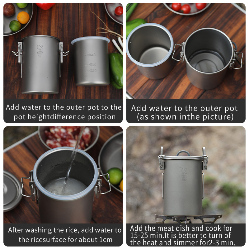 KEITH Pure Titanium Rice Cooke - Camping Cooking Rice บทวิจารณ์และราคา