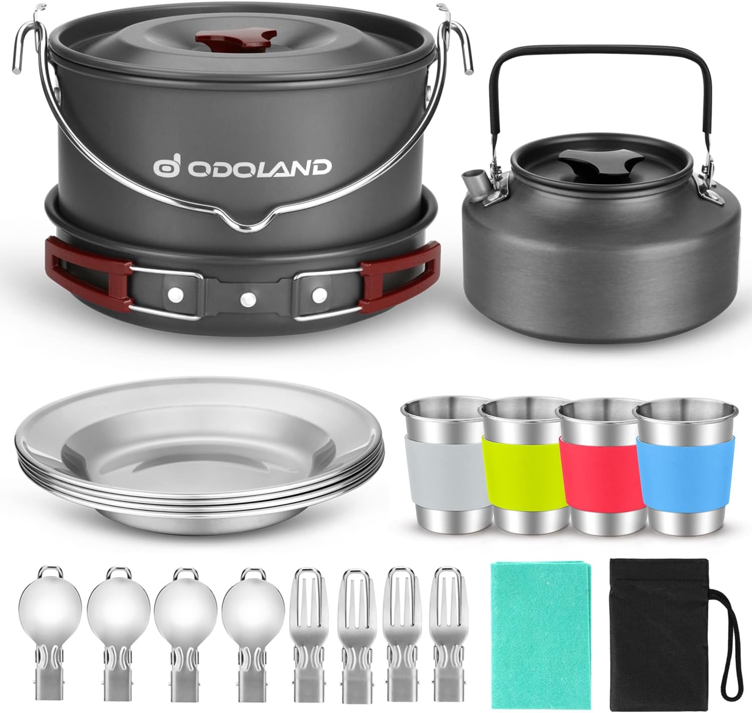 22pcs Camping Cookware Mess Ki - Camping Cooking Set For 4 บทวิจารณ์และราคา