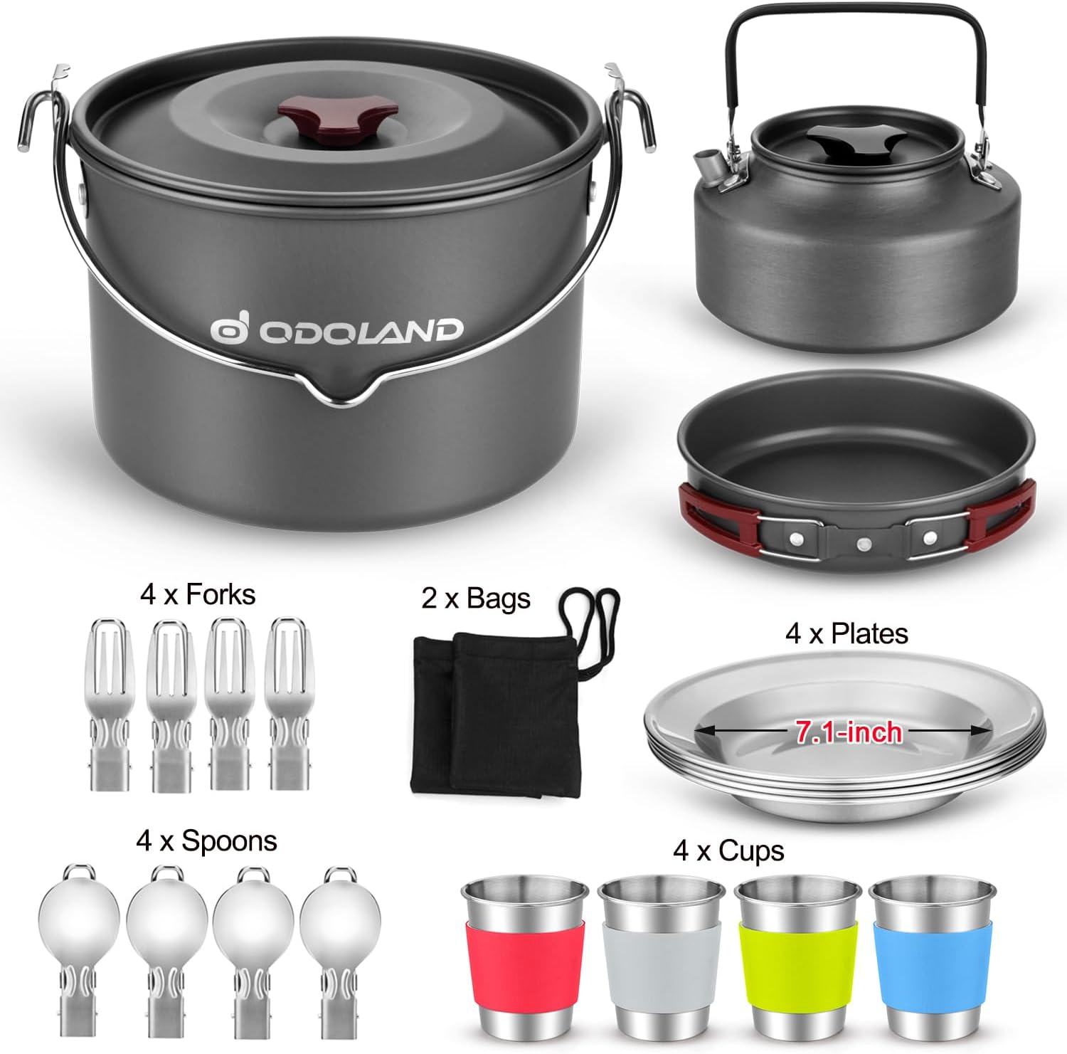 22pcs Camping Cookware Mess Ki - Camping Cooking Set For 4 บทวิจารณ์และราคา