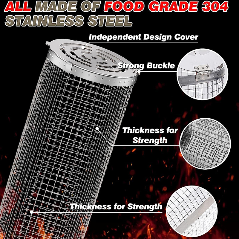 BBQ Basket Stainless Steel Rol - Camping Cooking Basket บทวิจารณ์และราคา