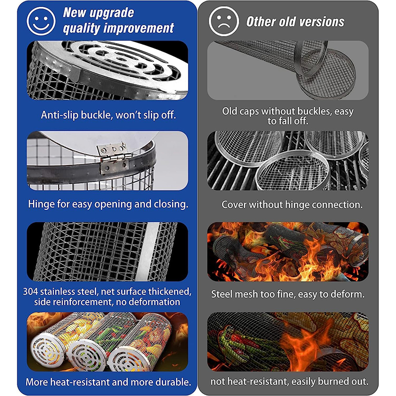 BBQ Basket Stainless Steel Rol - Camping Cooking Basket บทวิจารณ์และราคา