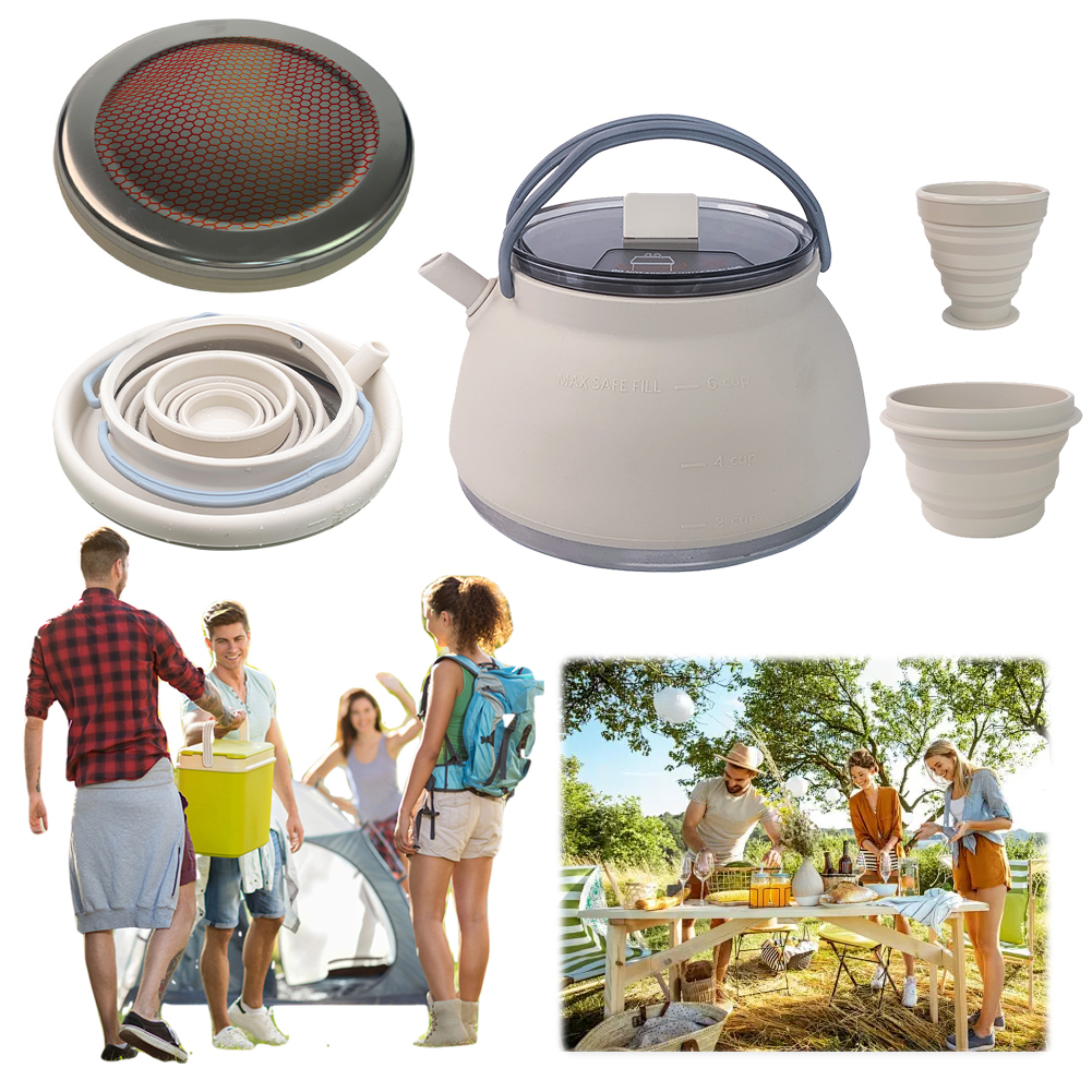 Outdoor Folding Silicone Kettl - Camping Cooking Hardware บทวิจารณ์และราคา