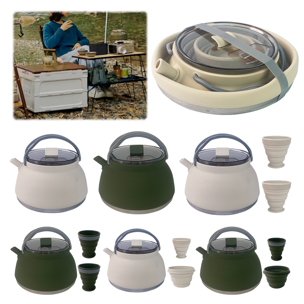 Outdoor Folding Silicone Kettl - Camping Cooking Hardware บทวิจารณ์และราคา