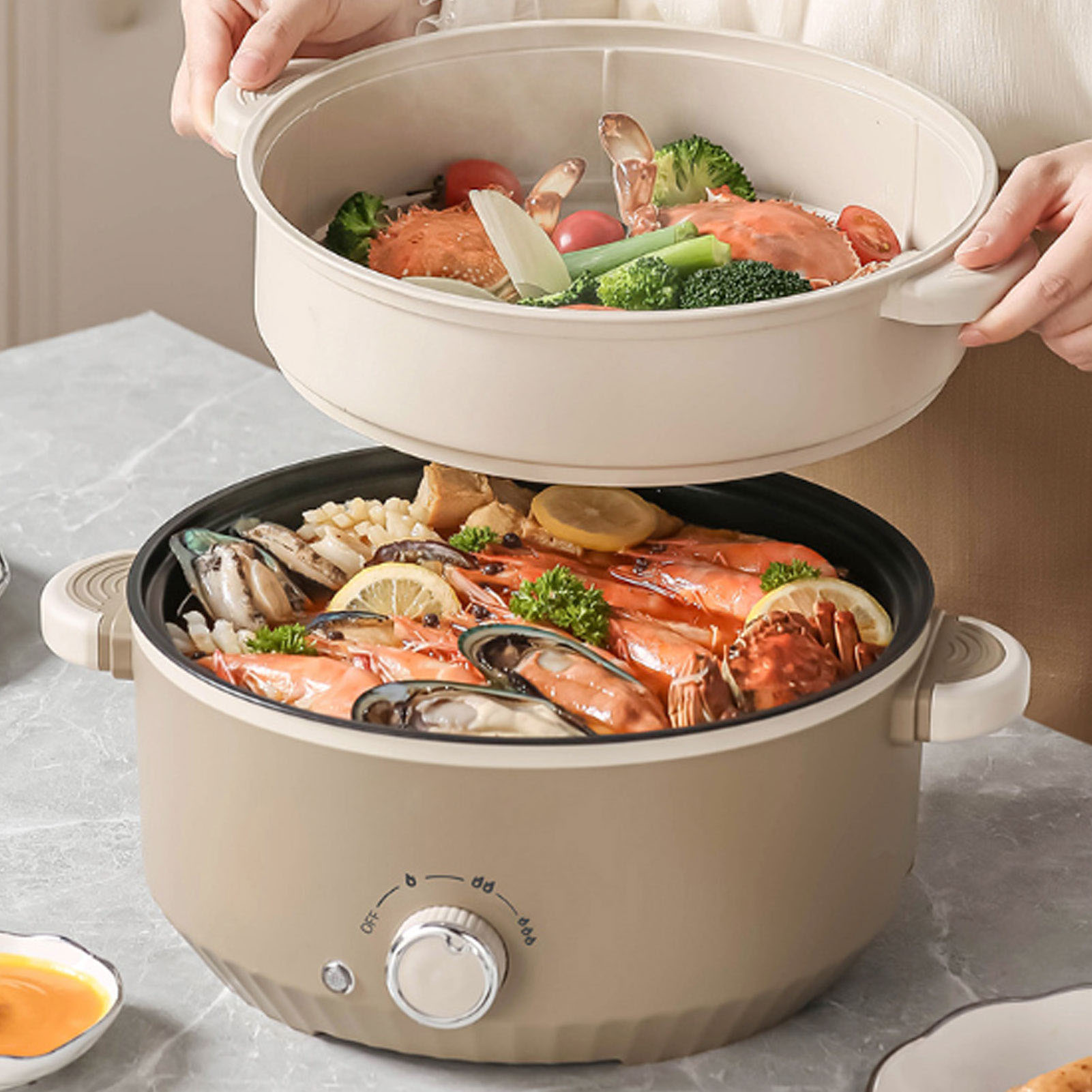 220V Electric Hot Pot 800W 3L  - Camping Cooking Rice บทวิจารณ์และราคา