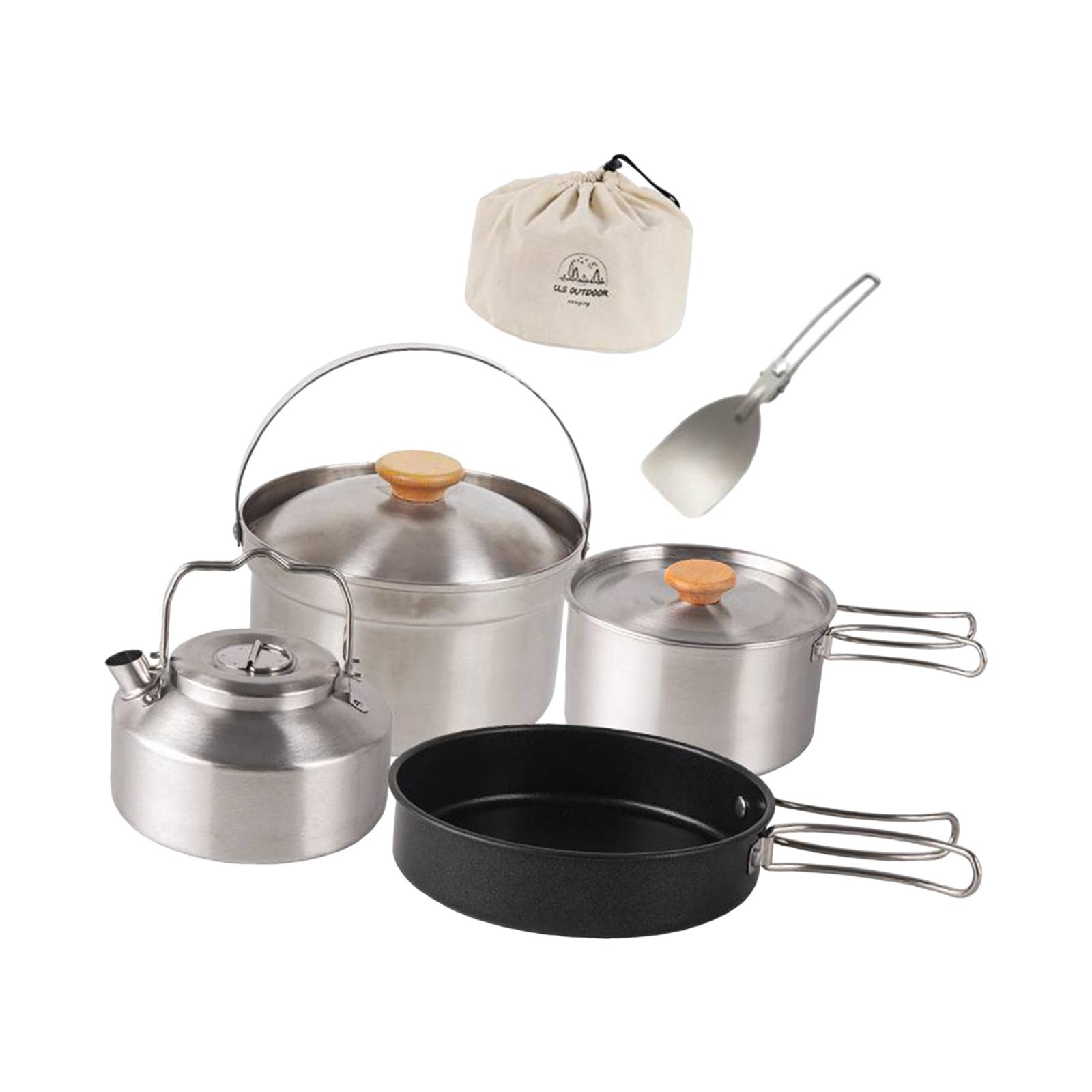 Camping Cookware Cook Gear Por - Camping Cooking Set Non Stick บทวิจารณ์และราคา