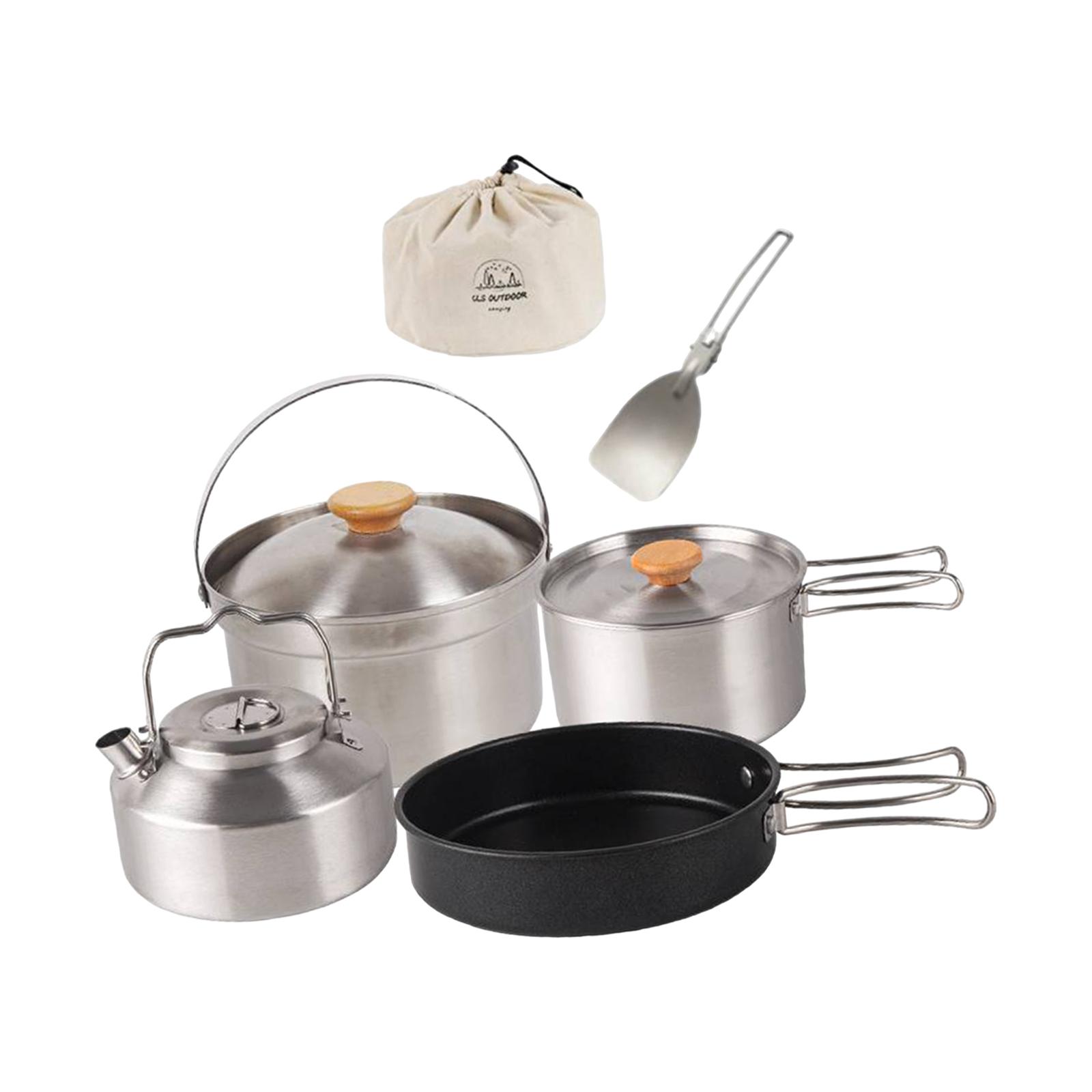 Camping Cookware Cook Gear Por - Camping Cooking Set Non Stick บทวิจารณ์และราคา