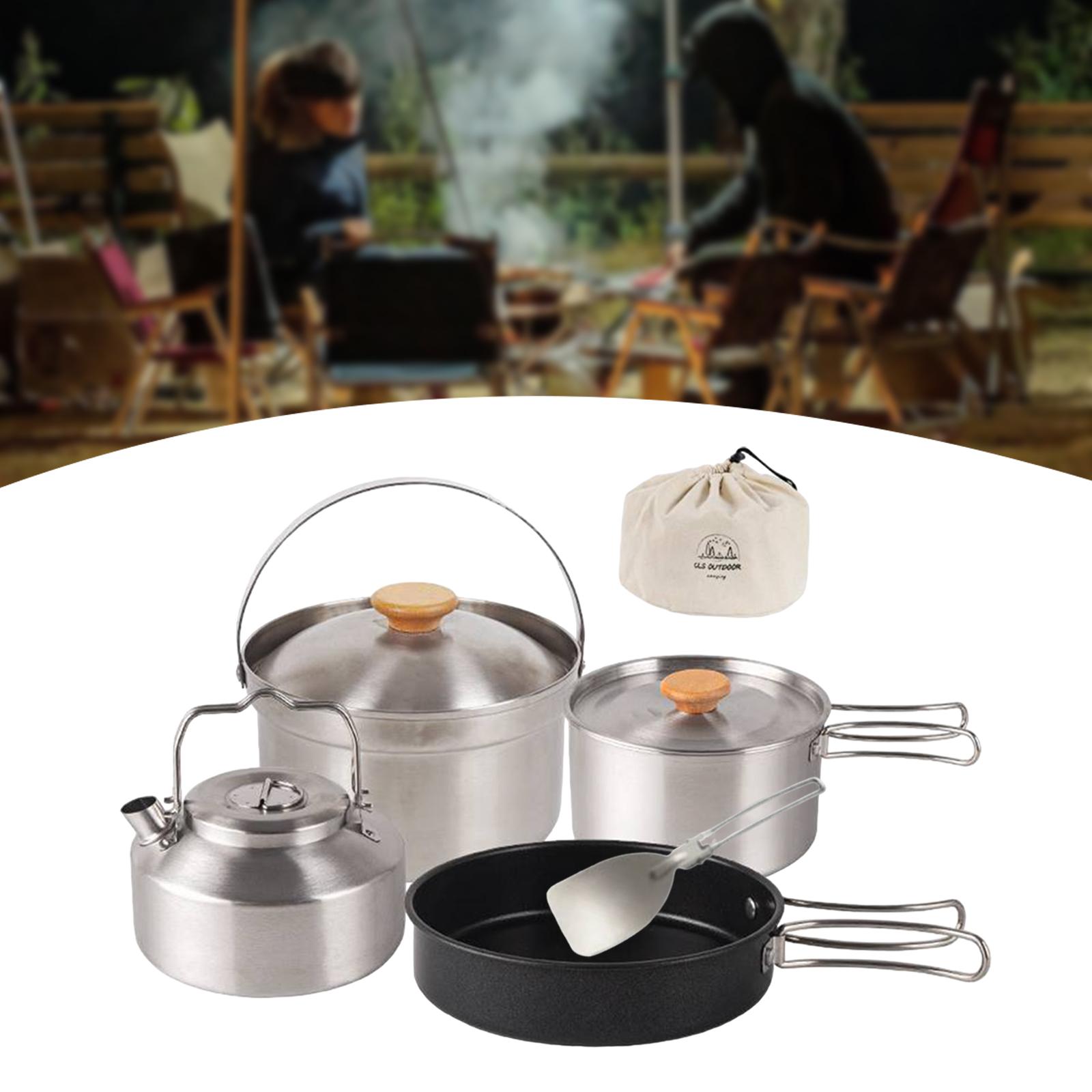 Camping Cookware Cook Gear Por - Camping Cooking Set Non Stick บทวิจารณ์และราคา