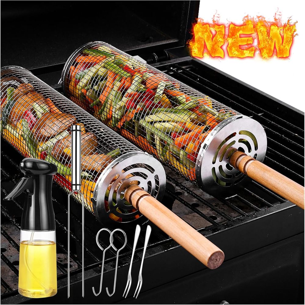Large Round Stainless Steel Gr - Camping Cooking Basket บทวิจารณ์และราคา