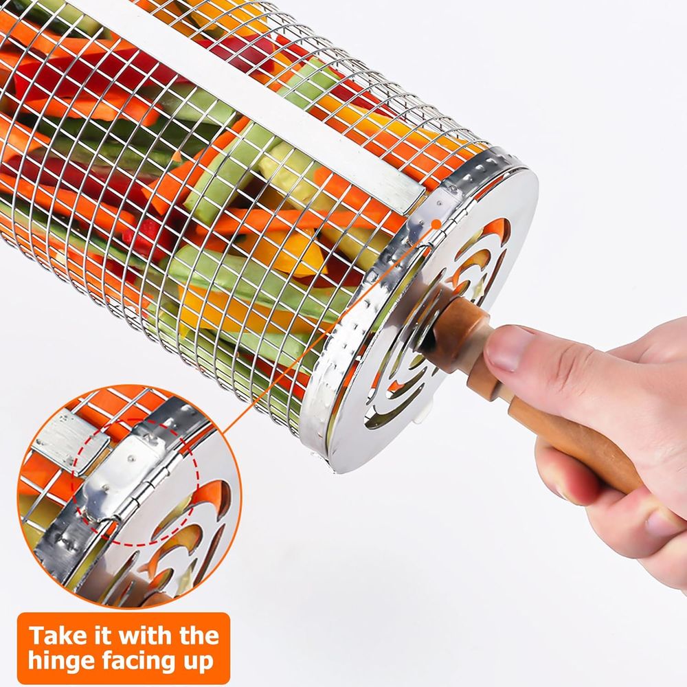 Large Round Stainless Steel Gr - Camping Cooking Basket บทวิจารณ์และราคา