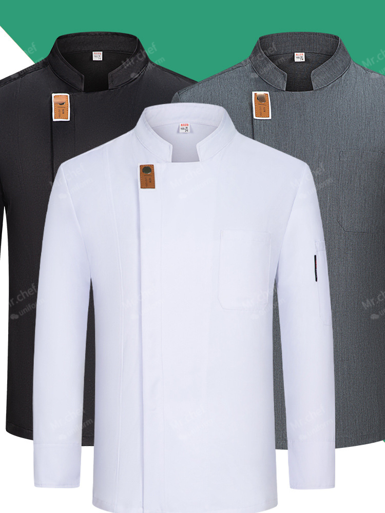 men Chef Uniform long sleeves  - Camping Cooking Apron บทวิจารณ์และราคา