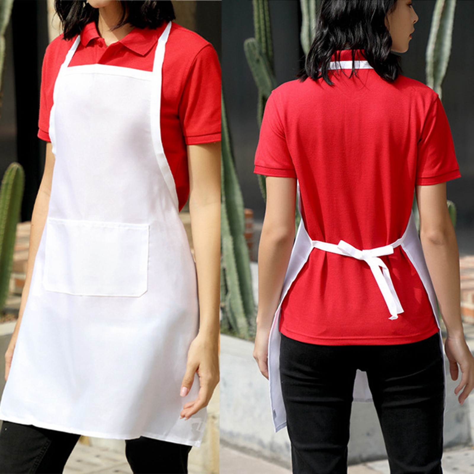 1/3pcs White Kitchen Aprons fo - Camping Cooking Apron บทวิจารณ์และราคา