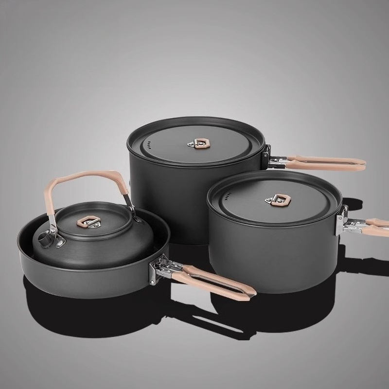 4 Sets of Pots Outdoor Camping - Camping Cooking Set For 4 บทวิจารณ์และราคา