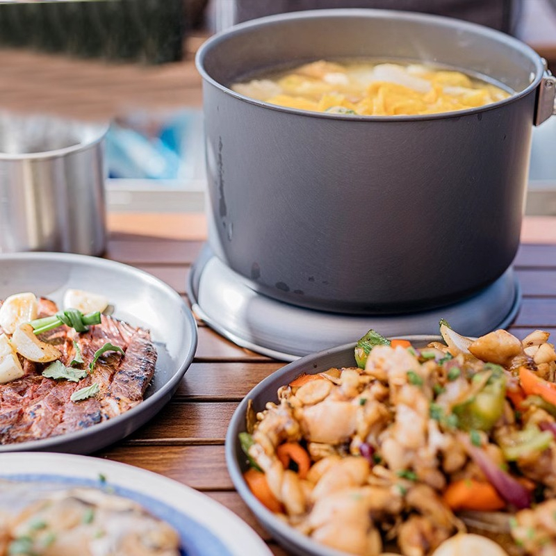 4 Sets of Pots Outdoor Camping - Camping Cooking Set For 4 บทวิจารณ์และราคา