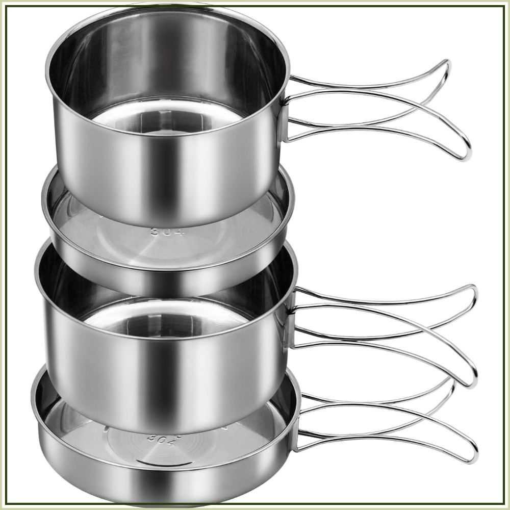 18/8 Stainless Steel Camping C - Camping Cooking Set For 4 บทวิจารณ์และราคา
