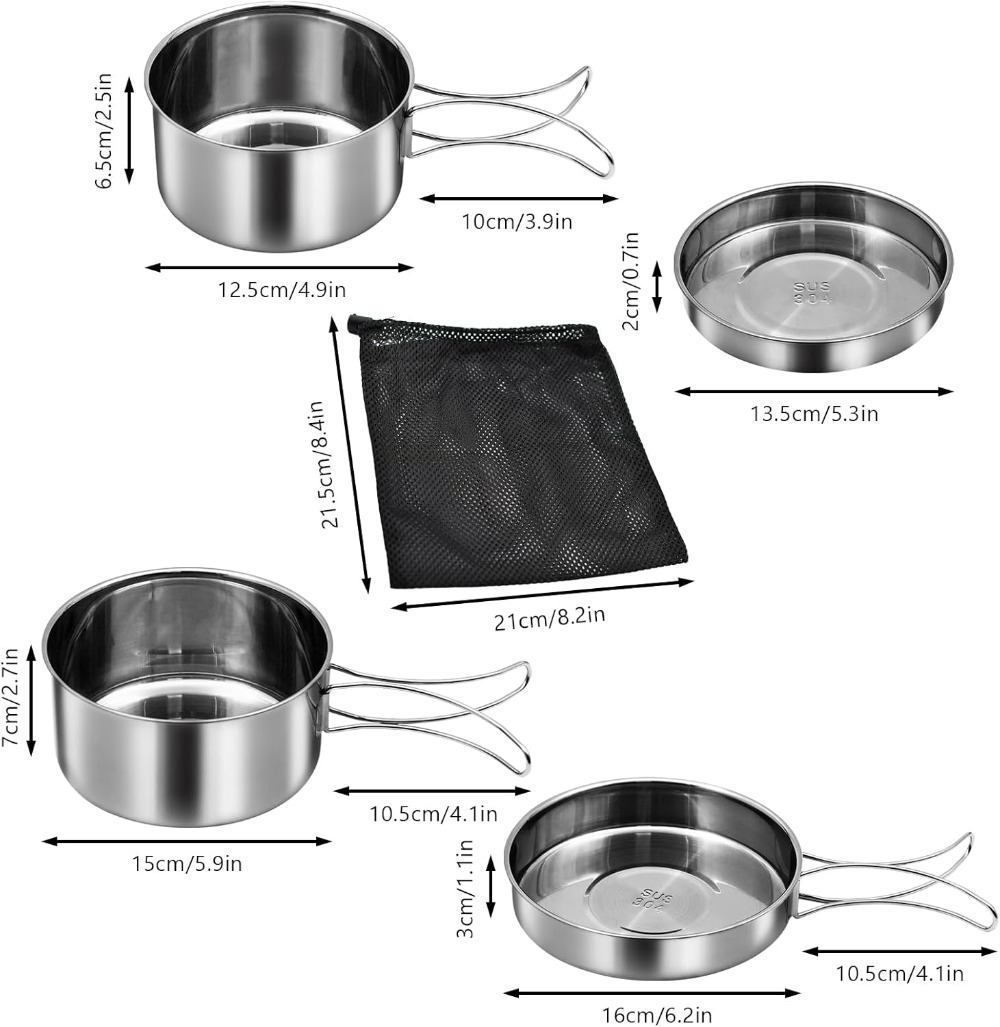 18/8 Stainless Steel Camping C - Camping Cooking Set For 4 บทวิจารณ์และราคา