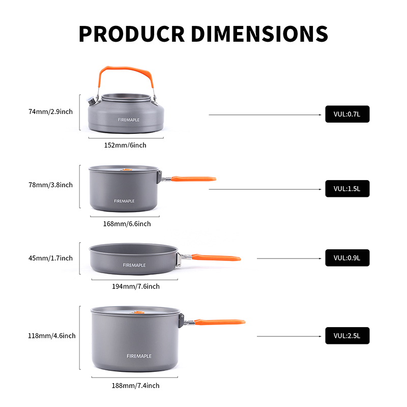 Fire Maple 4-5 Person Cookware - Camping Cooking Set For 4 บทวิจารณ์และราคา