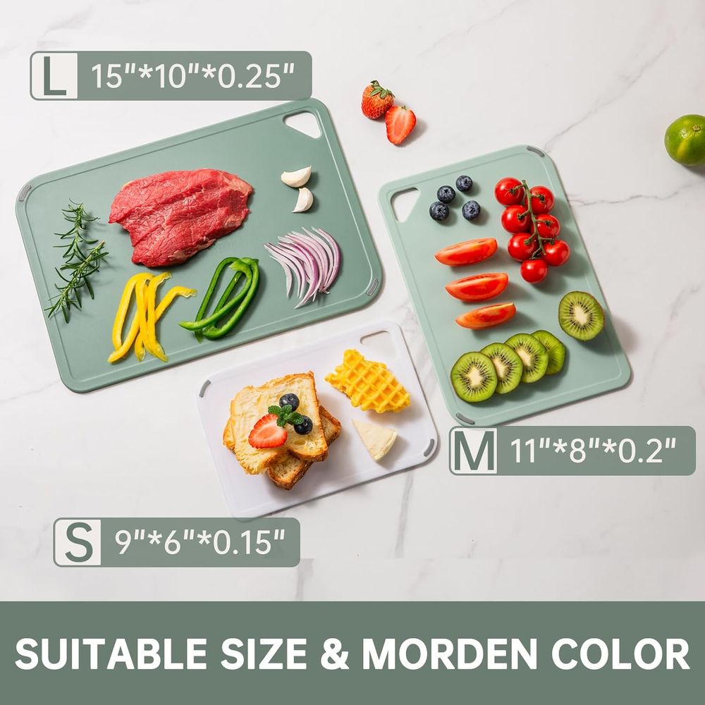 Plastic Cutting Board Set of 3 - Camping Cooking Set Large บทวิจารณ์และราคา