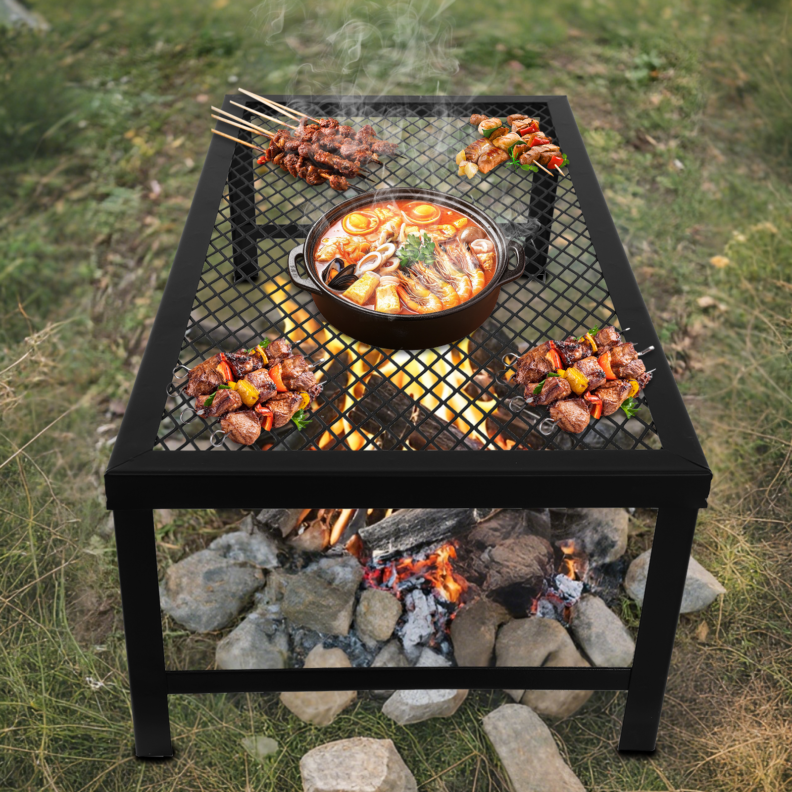Portable Foldable Camping Gril - Camping Cooking Fire Pit บทวิจารณ์และราคา