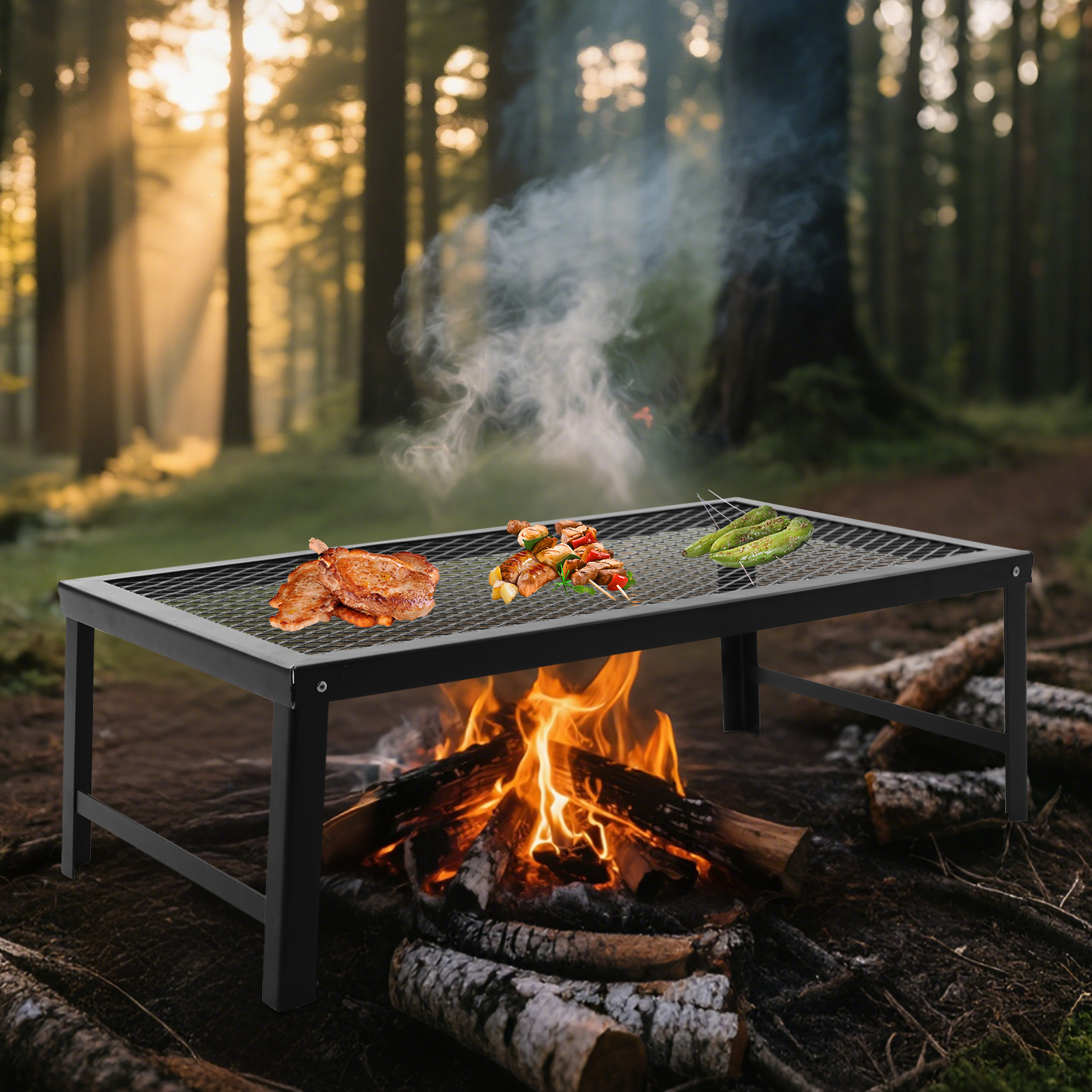 Portable Foldable Camping Gril - Camping Cooking Fire Pit บทวิจารณ์และราคา