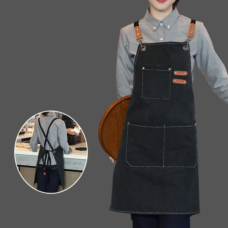 Household Canvas Apron Oil-pro - Camping Cooking Apron บทวิจารณ์และราคา