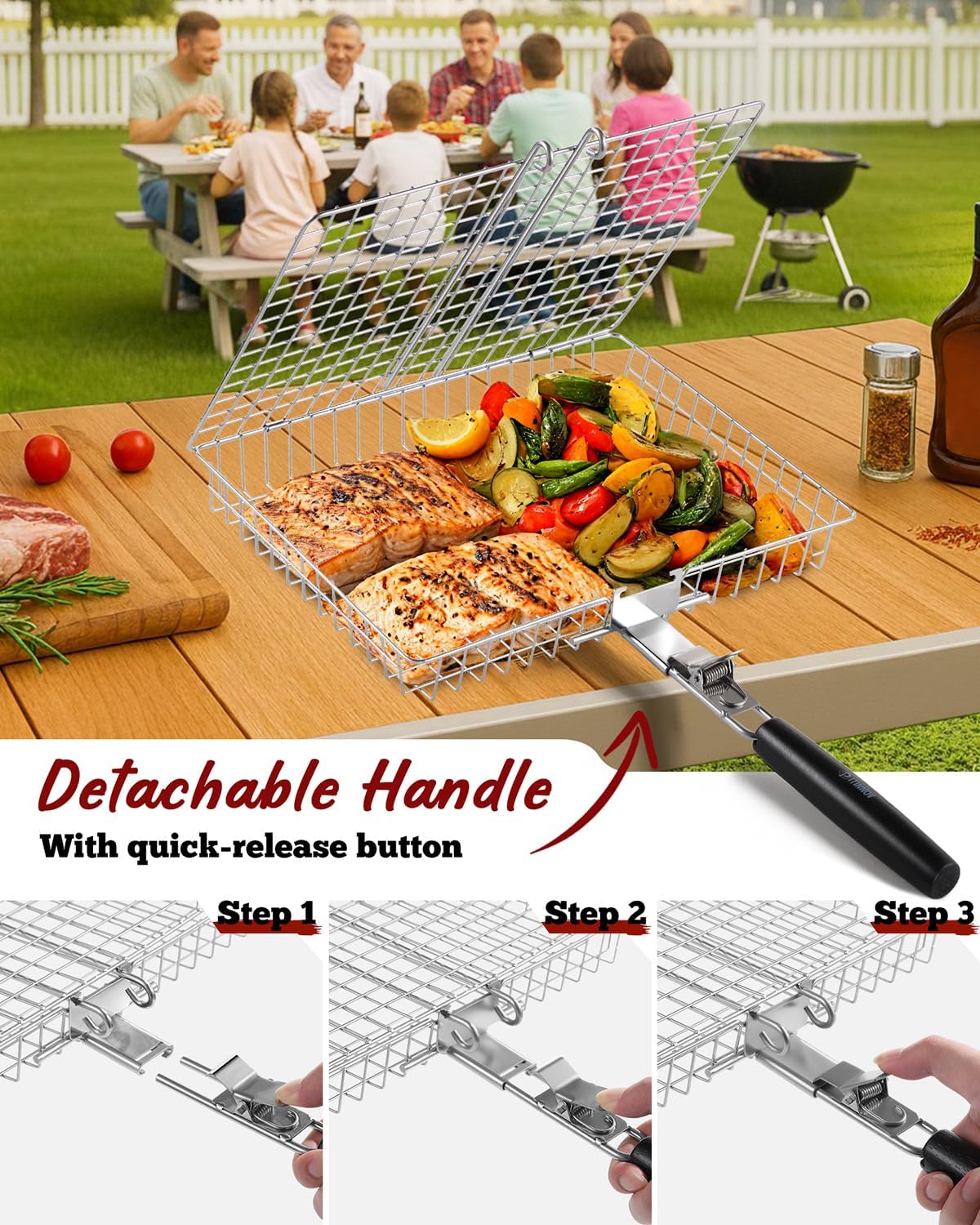 Grill Baskets For Outdoor Gril - Camping Cooking Basket บทวิจารณ์และราคา
