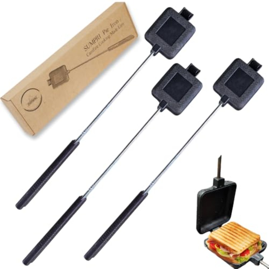 Pie Iron Set Large Cast Iron S - Camping Cooking Set Large บทวิจารณ์และราคา