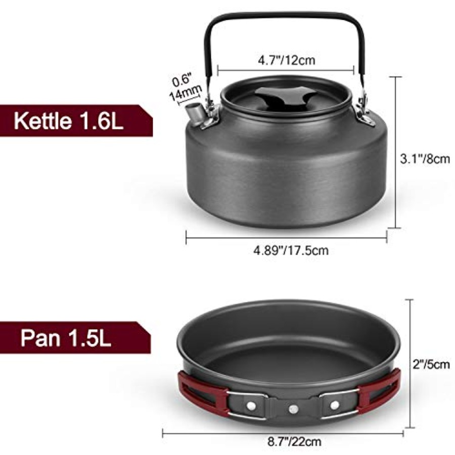 22pcs Camping Cookware Mess Ki - Camping Cooking Set For 4 บทวิจารณ์และราคา