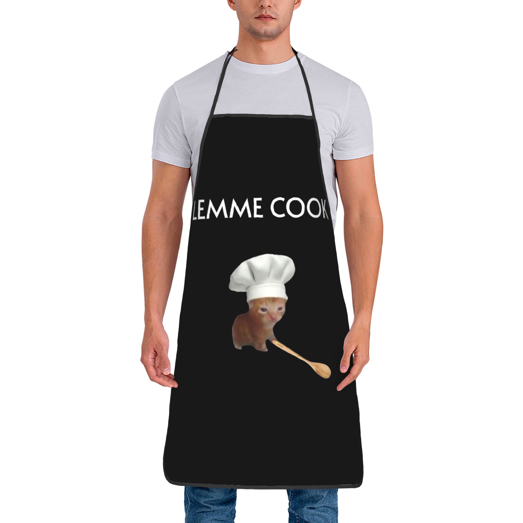 Chef Cat Kitten Meme Lemme Coo - Camping Cooking Apron บทวิจารณ์และราคา