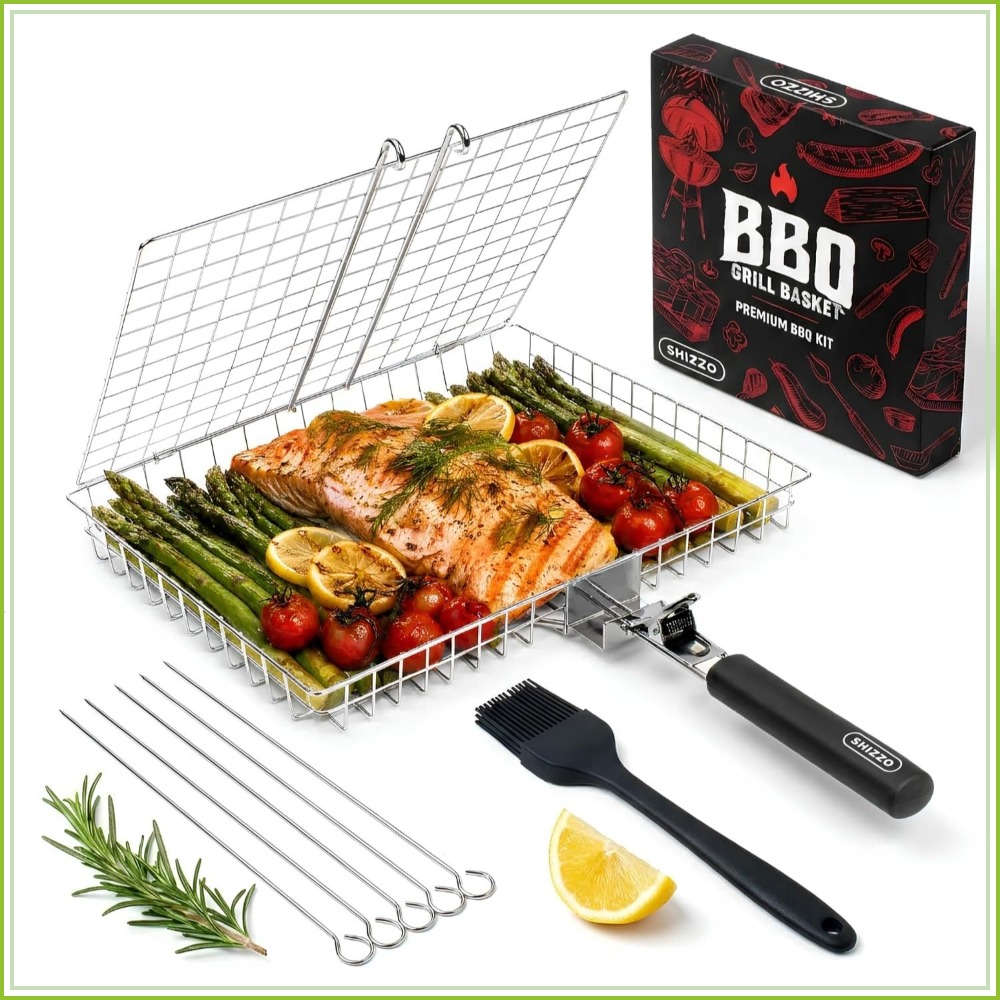 BBQ Grill Basket Set, Stainles - Camping Cooking Basket บทวิจารณ์และราคา