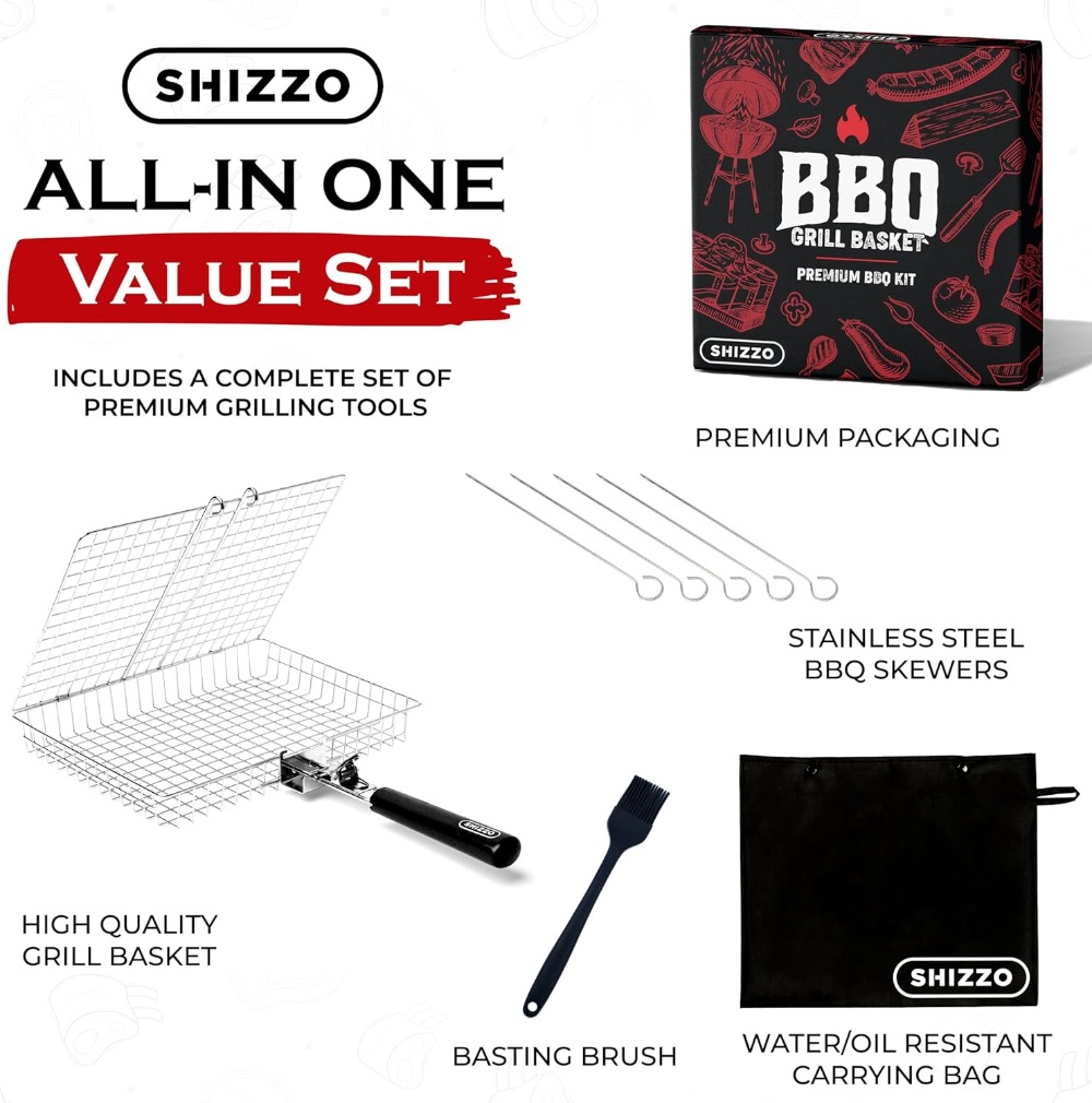 BBQ Grill Basket Set, Stainles - Camping Cooking Basket บทวิจารณ์และราคา