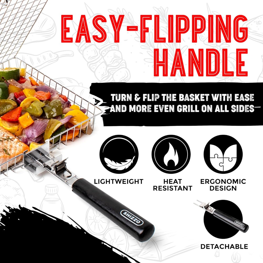 BBQ Grill Basket Set, Stainles - Camping Cooking Basket บทวิจารณ์และราคา