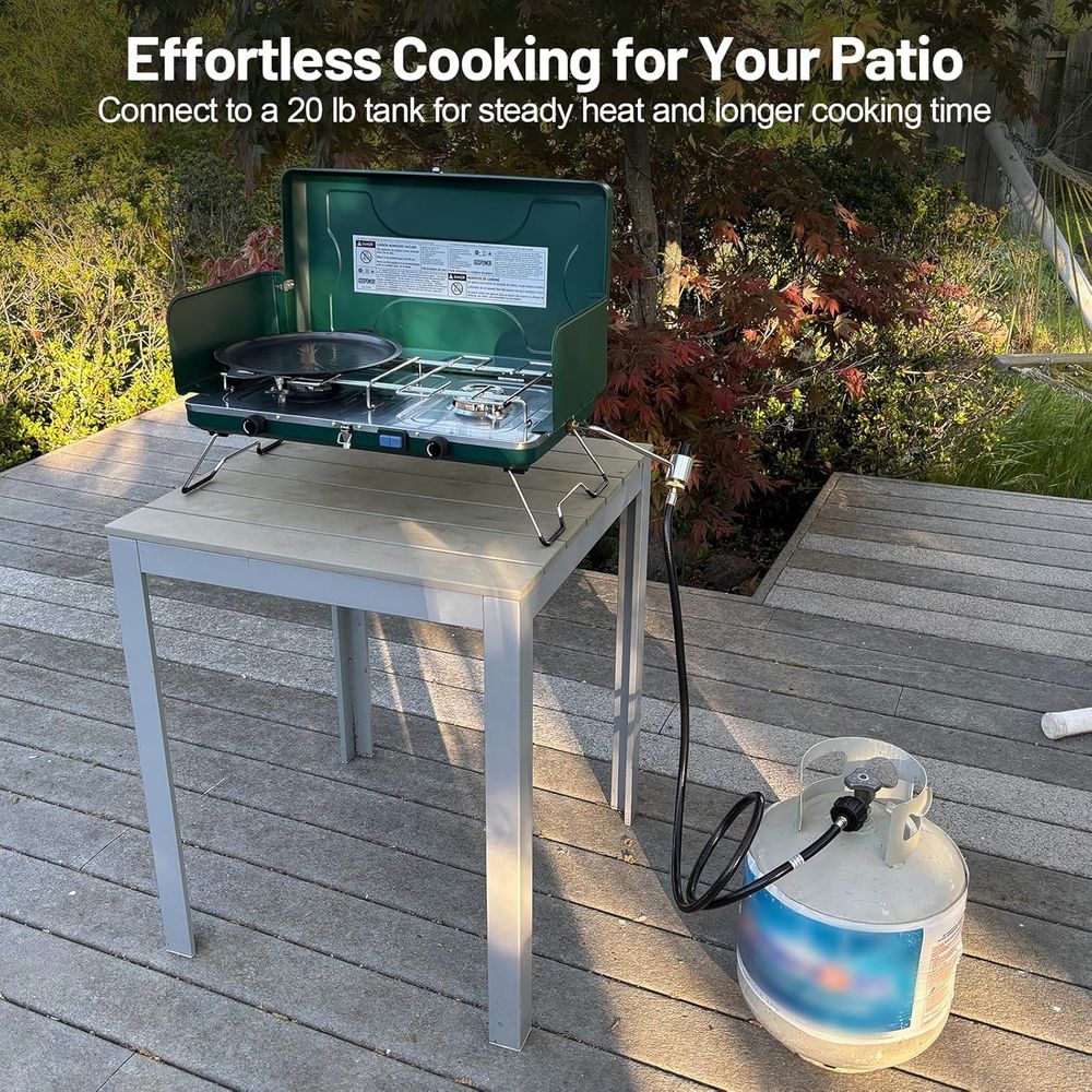 Portable 20,000 BTU Dual Burne - Camping Cooking Burner บทวิจารณ์และราคา