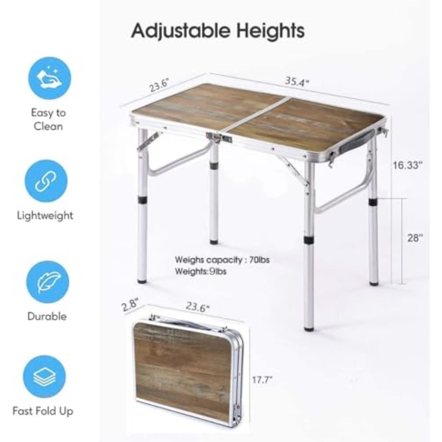Aluminum Camp Table Folding Ta - Camping Cooking Table Foldable บทวิจารณ์และราคา