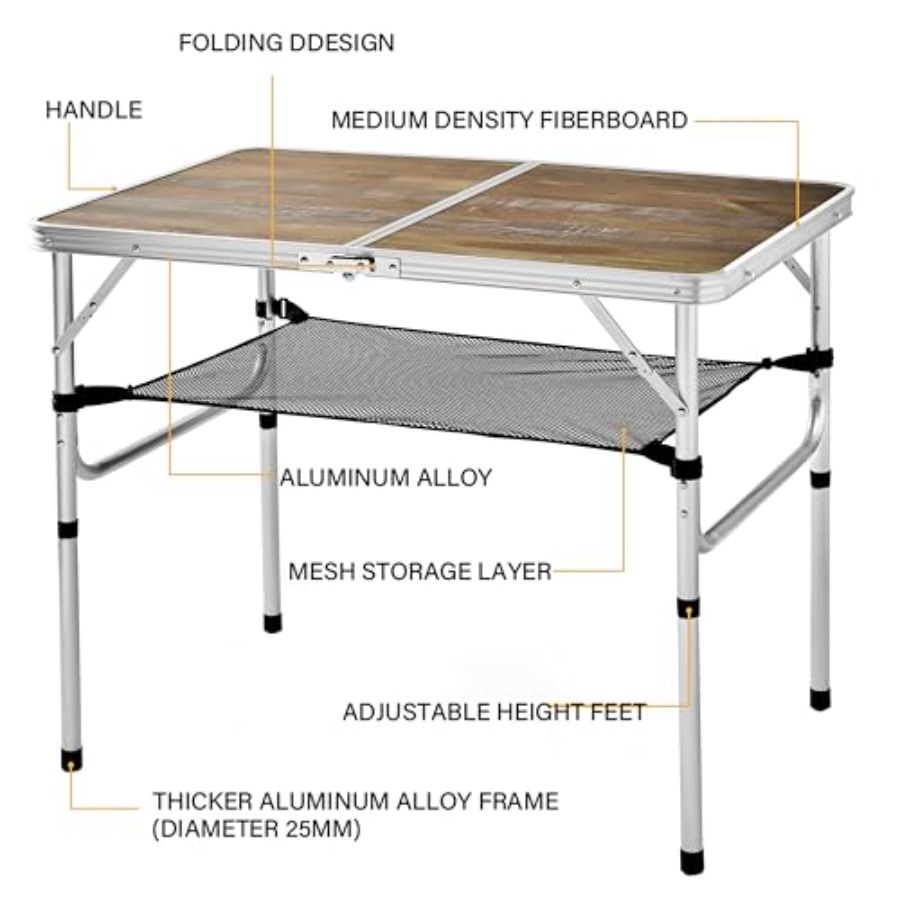 Aluminum Camp Table Folding Ta - Camping Cooking Table Foldable บทวิจารณ์และราคา