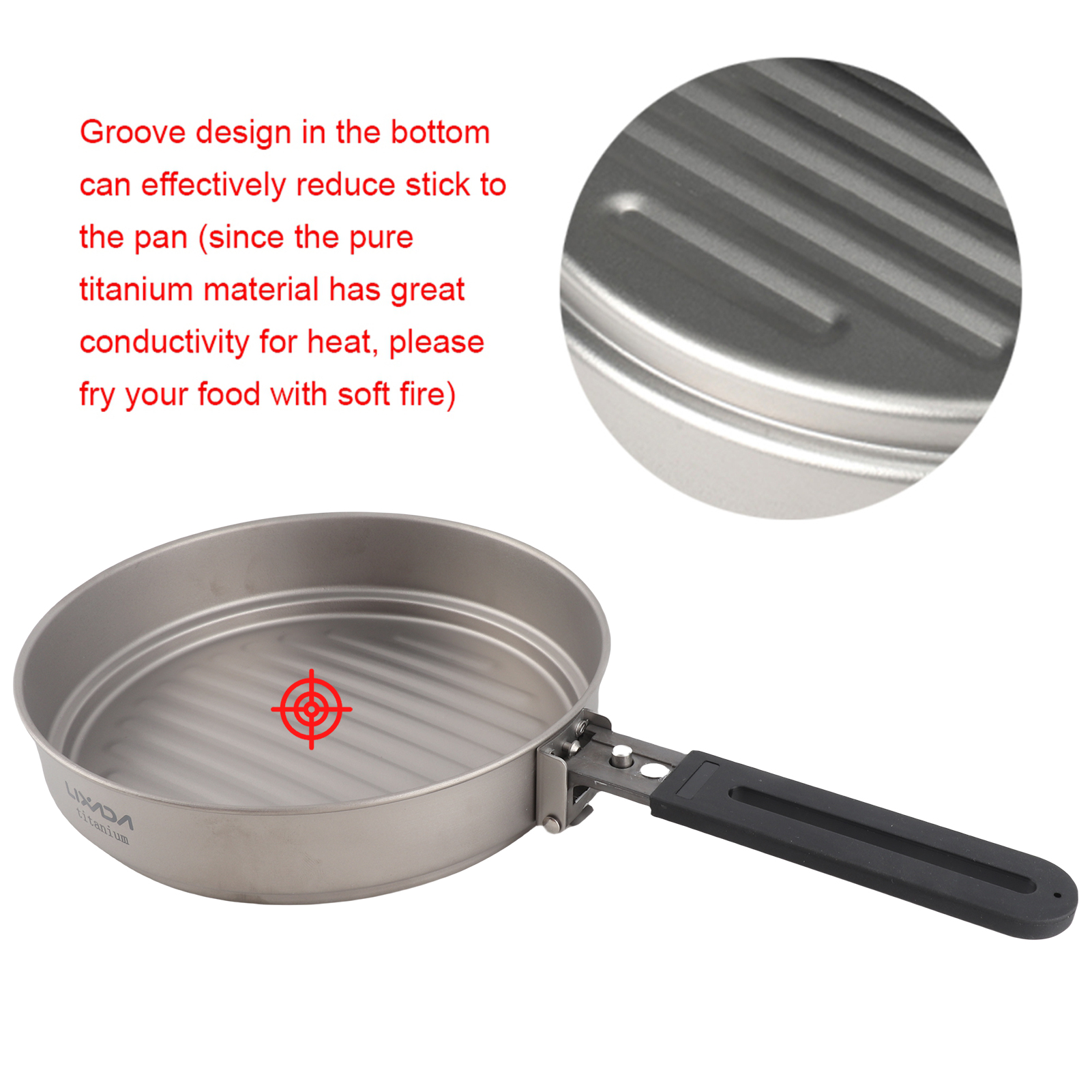 Lixada 1100ml Titanium Fry Pan - Camping Cooking Wok บทวิจารณ์และราคา