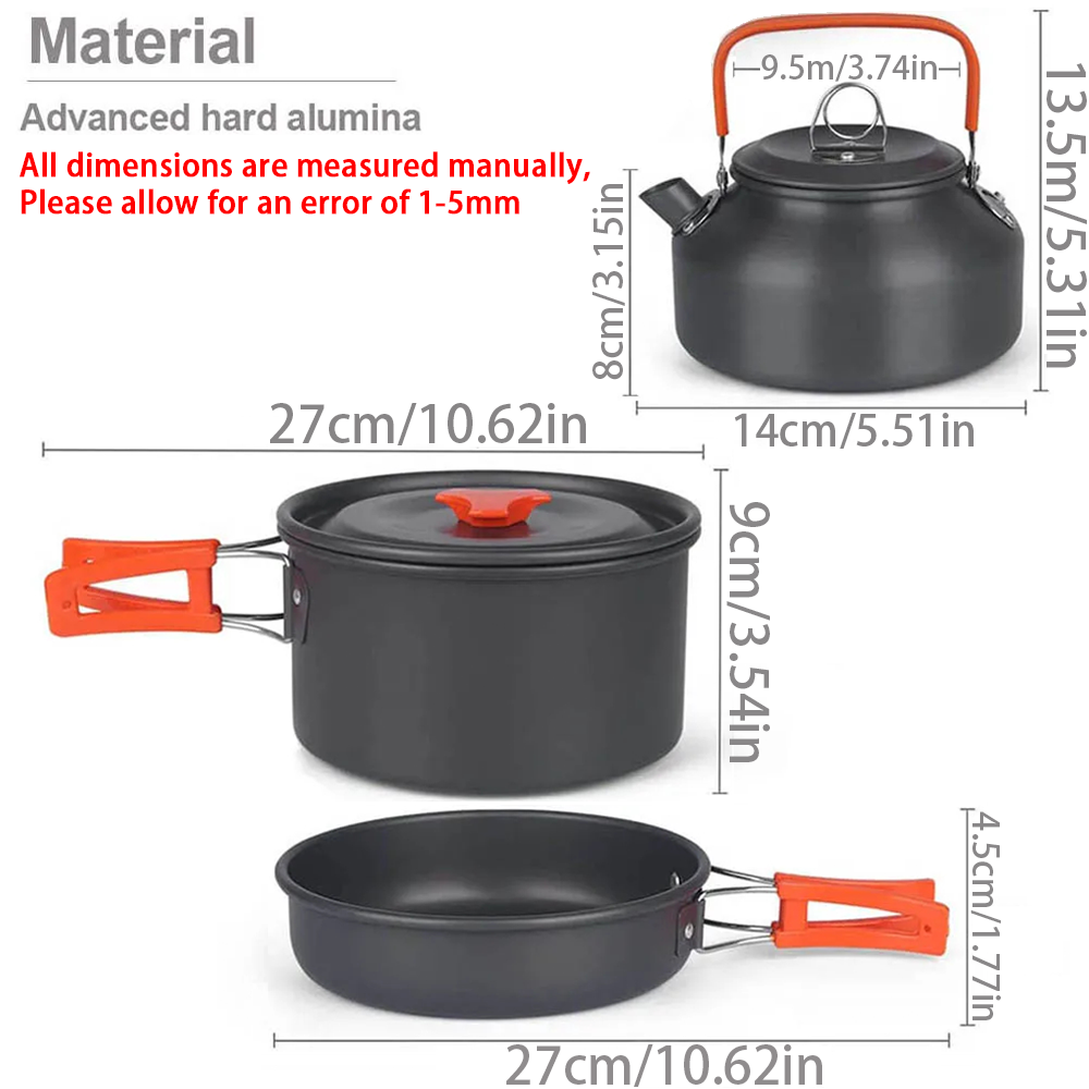 1pcs/1set Camping Cookware Kit - Camping Cooking Rice บทวิจารณ์และราคา