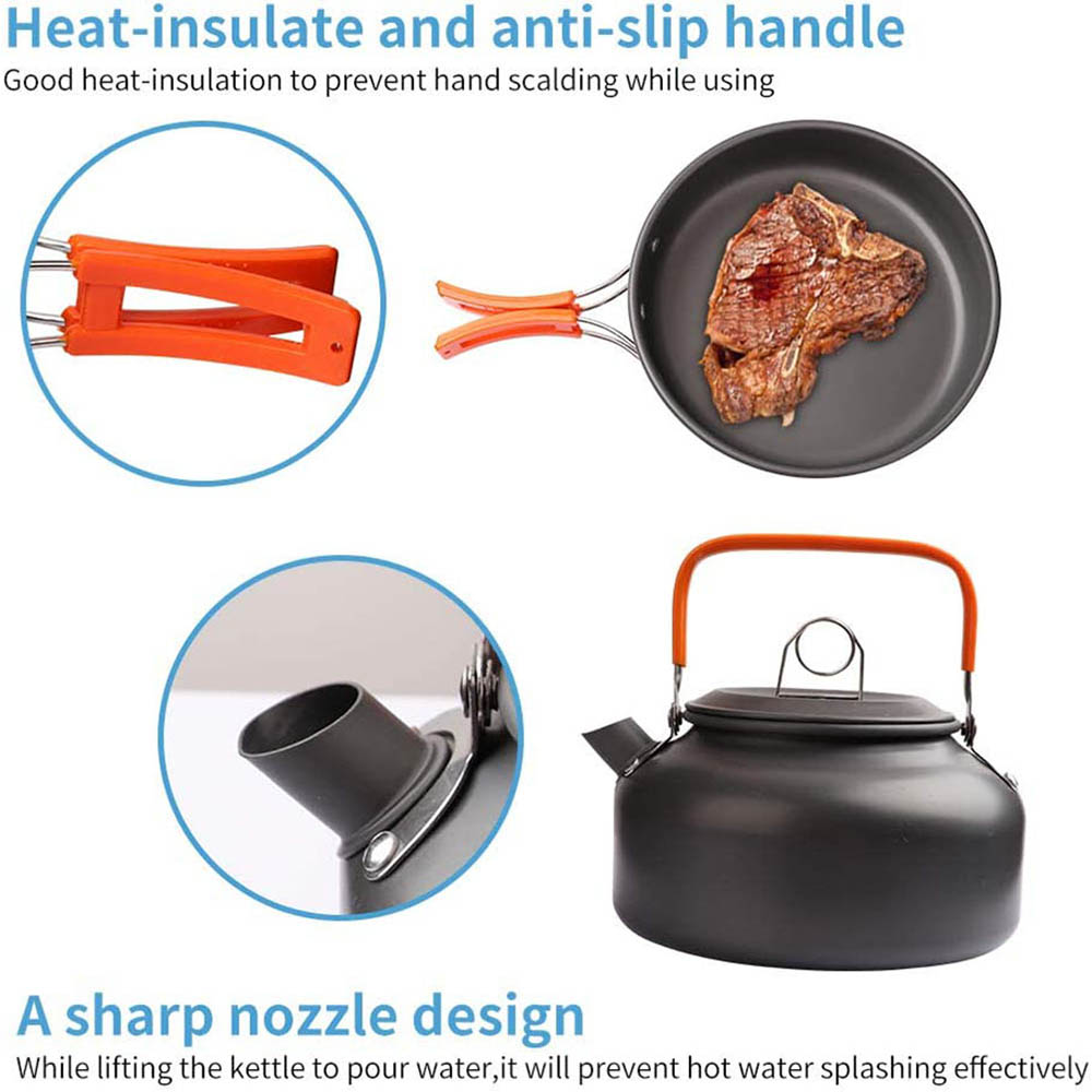 1pcs/1set Camping Cookware Kit - Camping Cooking Rice บทวิจารณ์และราคา
