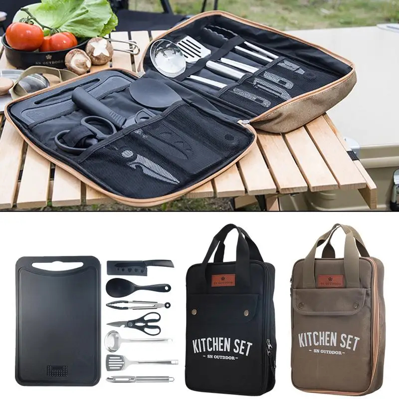 8pcs Camping Kitchen Cookware  - Camping Cooking Unit บทวิจารณ์และราคา