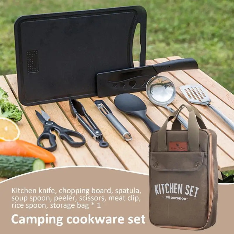 8pcs Camping Kitchen Cookware  - Camping Cooking Unit บทวิจารณ์และราคา