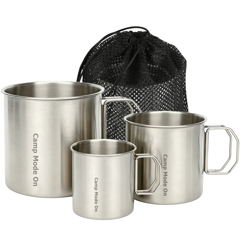 Set of 3 Cup Stainless Steel C - Camping Cooking Mug บทวิจารณ์และราคา