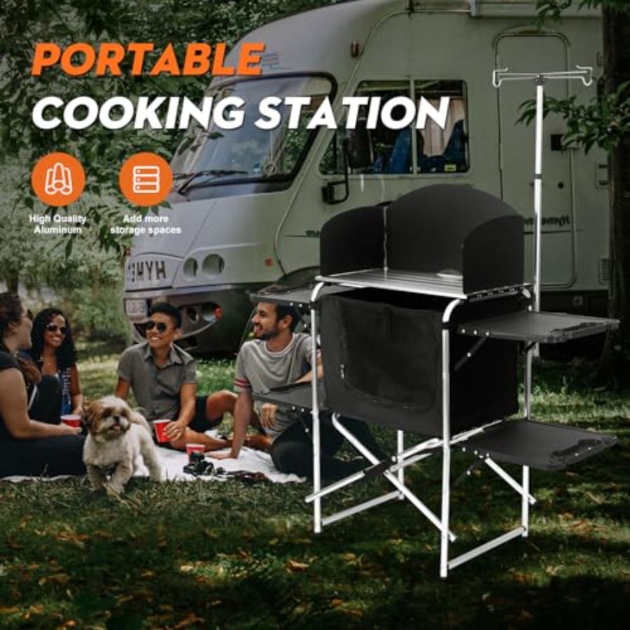 Camping Kitchen Table for Outd - Camping Cooking Set For 4 บทวิจารณ์และราคา
