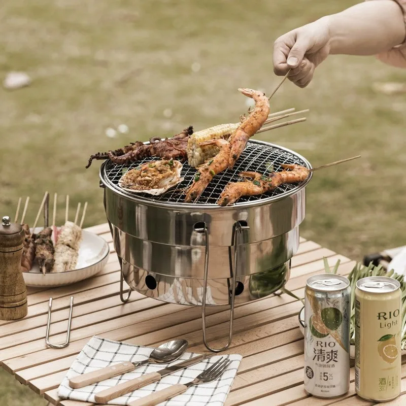 Outdoor BBQ Folding Split Port - Camping Cooking Fire Pit บทวิจารณ์และราคา
