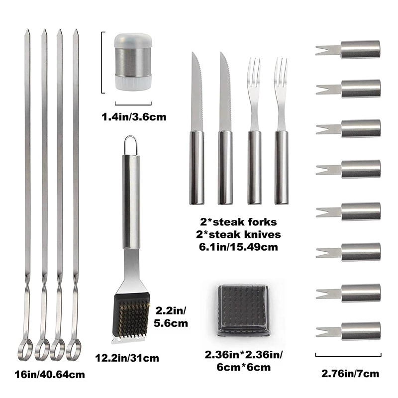 BBQ Tools Set Barbecue Grillin - Camping Cooking Set For 4 บทวิจารณ์และราคา