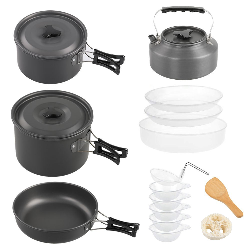 Outdoor large cooking set, 2-4 - Camping Cooking Set Large บทวิจารณ์และราคา